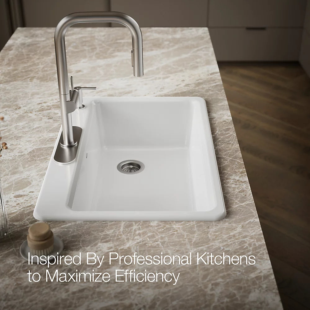 Kohler Riverby® 33" top-mount single-bowl workstation kitchen sink