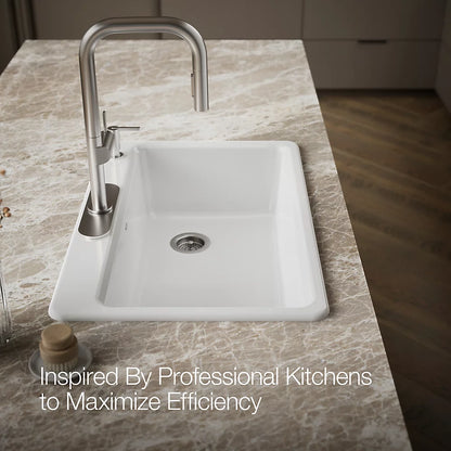 Kohler Riverby® 33" top-mount single-bowl workstation kitchen sink