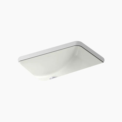 Kohler 21" rectangular undermount bathroom sink with glazed underside, no overflow