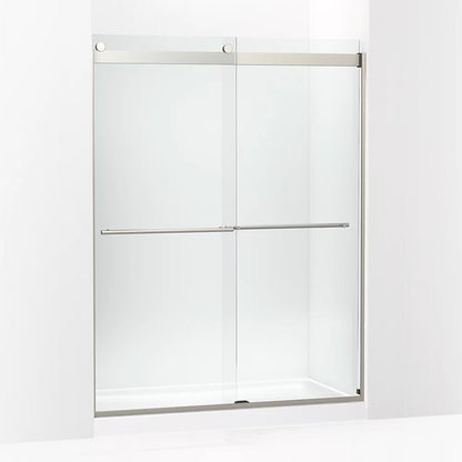 Kohler Frameless sliding shower door, 77-9/16" H x 56-5/8 - 59-5/8" W, with 5/16"-thick Crystal Clear glass