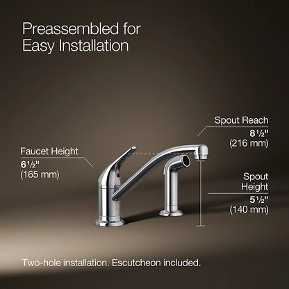 Kohler Single-handle kitchen sink faucet with side sprayer