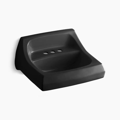 Kohler 21-1/4" x 18-1/8" wall-mount/concealed arm carrier bathroom sink with 4" centerset faucet holes