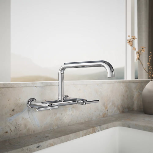 Kohler Two-hole wall-mount bridge kitchen sink faucet
