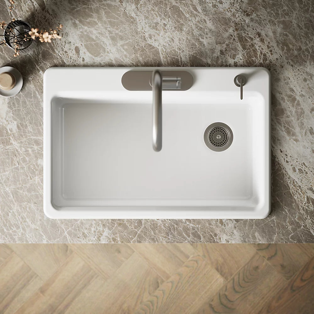 Kohler Riverby® 33" top-mount single-bowl workstation kitchen sink