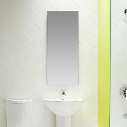 Kohler 15" W x 36-1/8" H aluminum single-door medicine cabinet with 107 degree hinge