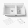 Kohler Riverby® 33" top-mount double-bowl kitchen sink