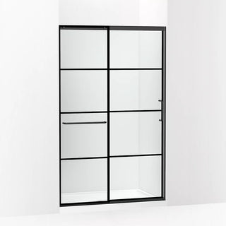 Kohler 75-1 H 44-1 4 - 47-5 W With Heavy 5 Thick Crystal Clear Glass With Rectangular Grille Pattern 1/2-Inch Sliding Shower Door