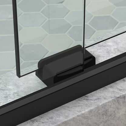 Kohler Frameless sliding shower door, 77-9/16" H x 56-5/8 - 59-5/8" W, with 5/16"-thick Crystal Clear glass