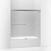 Kohler Sliding bath door, 55-1/2" H x 56-5/8 - 59-5/8" W, with 1/4" thick Frosted glass