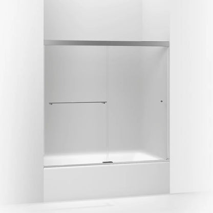 Kohler Sliding bath door, 55-1/2" H x 56-5/8 - 59-5/8" W, with 1/4" thick Frosted glass