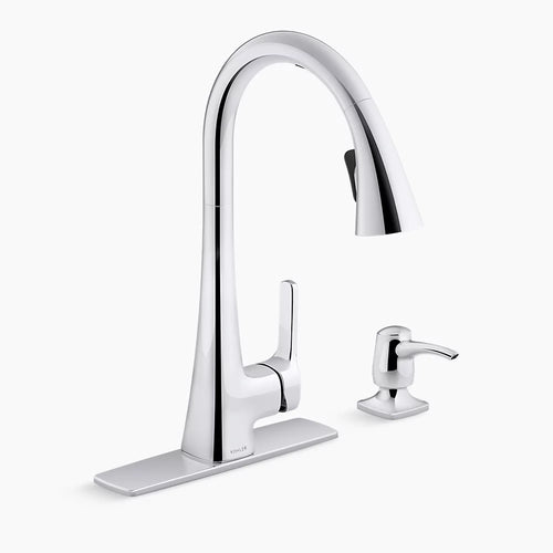 Kohler Touchless pull-down kitchen faucet with soap/lotion dispenser