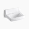 Kohler 20-3/4" x 18-1/4" wall-mount/concealed arm carrier bathroom sink with single faucet hole, drilled for fixture-supported knee-action valve