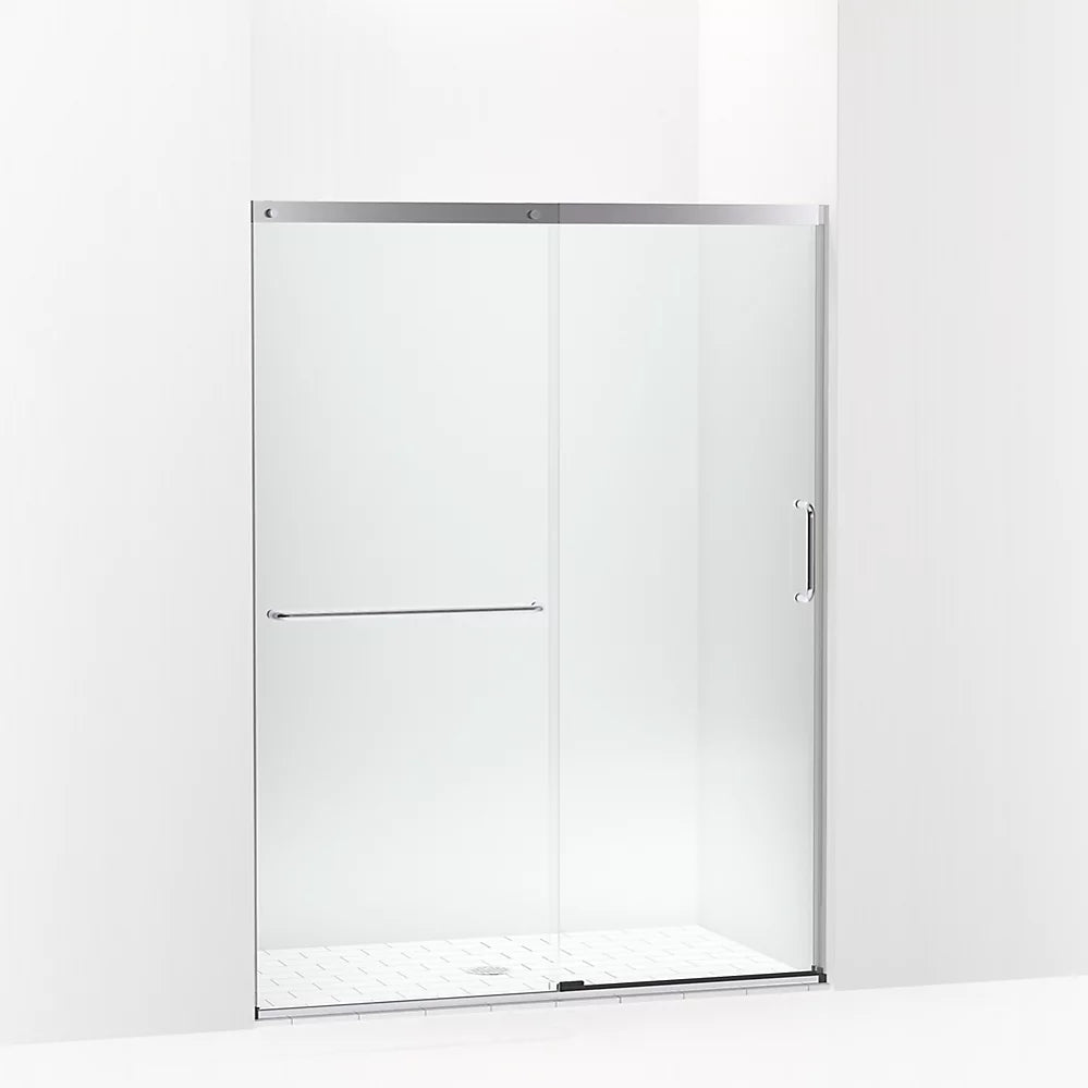 Kohler Sliding shower door, 70-1/2" H x 50-1/4 - 53-5/8" W, with 1/4" thick Crystal Clear glass