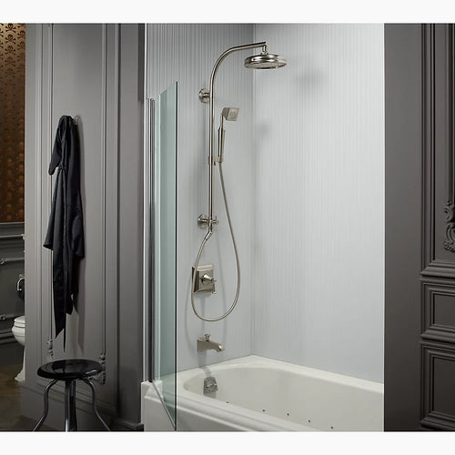 Kohler Bath screen, 56-15/16" x 32" W with 1/4" thick Crystal Clear glass and square corner