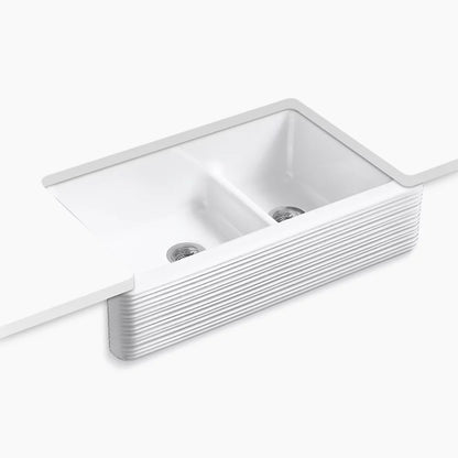 Kohler Smart Divide® 35-11/16" undermount double-bowl farmhouse kitchen sink