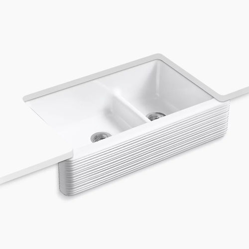 Kohler Smart Divide® 35-11/16" undermount double-bowl farmhouse kitchen sink
