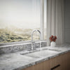 Kohler Touchless pull-down kitchen sink faucet with three-function sprayhead