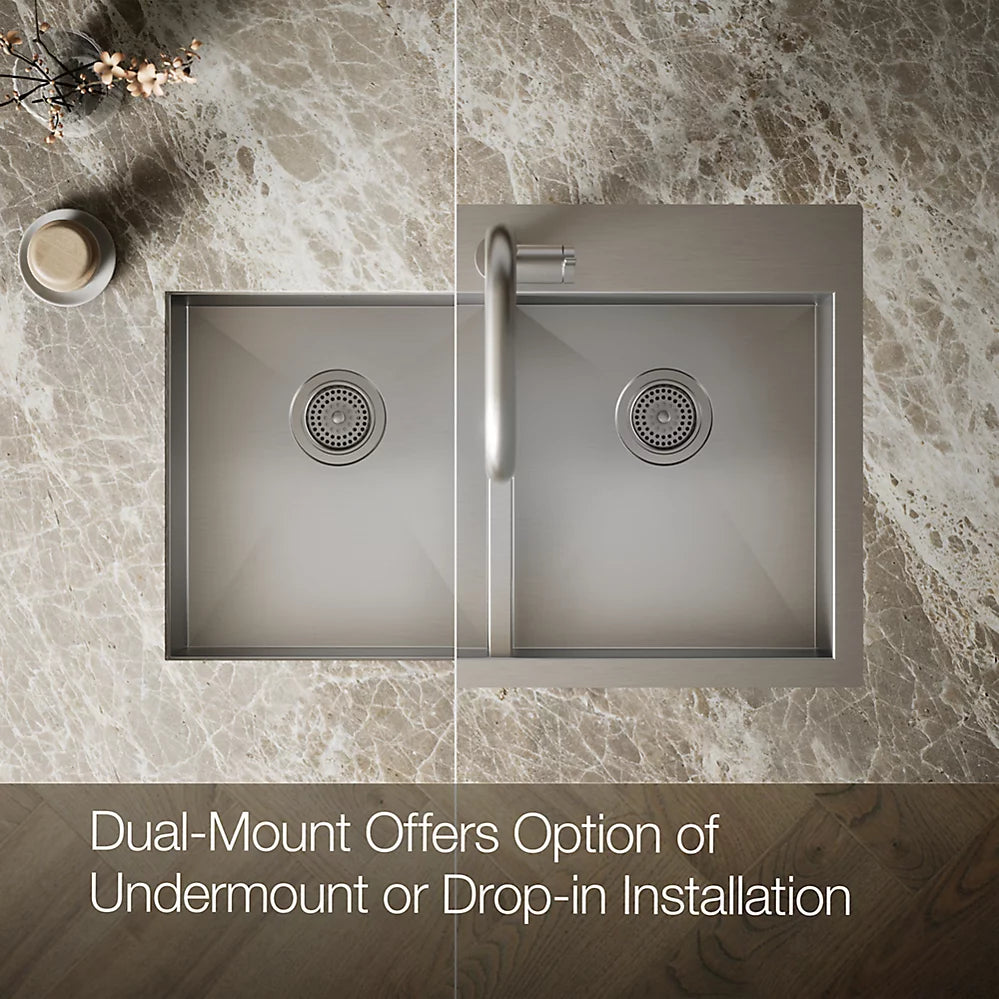 Kohler Vault™ 33" top-/undermount double-bowl kitchen sink