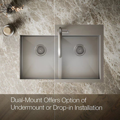Kohler Vault™ 33" top-/undermount double-bowl kitchen sink