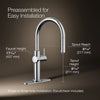 Kohler Touchless pull-down kitchen sink faucet with three-function sprayhead