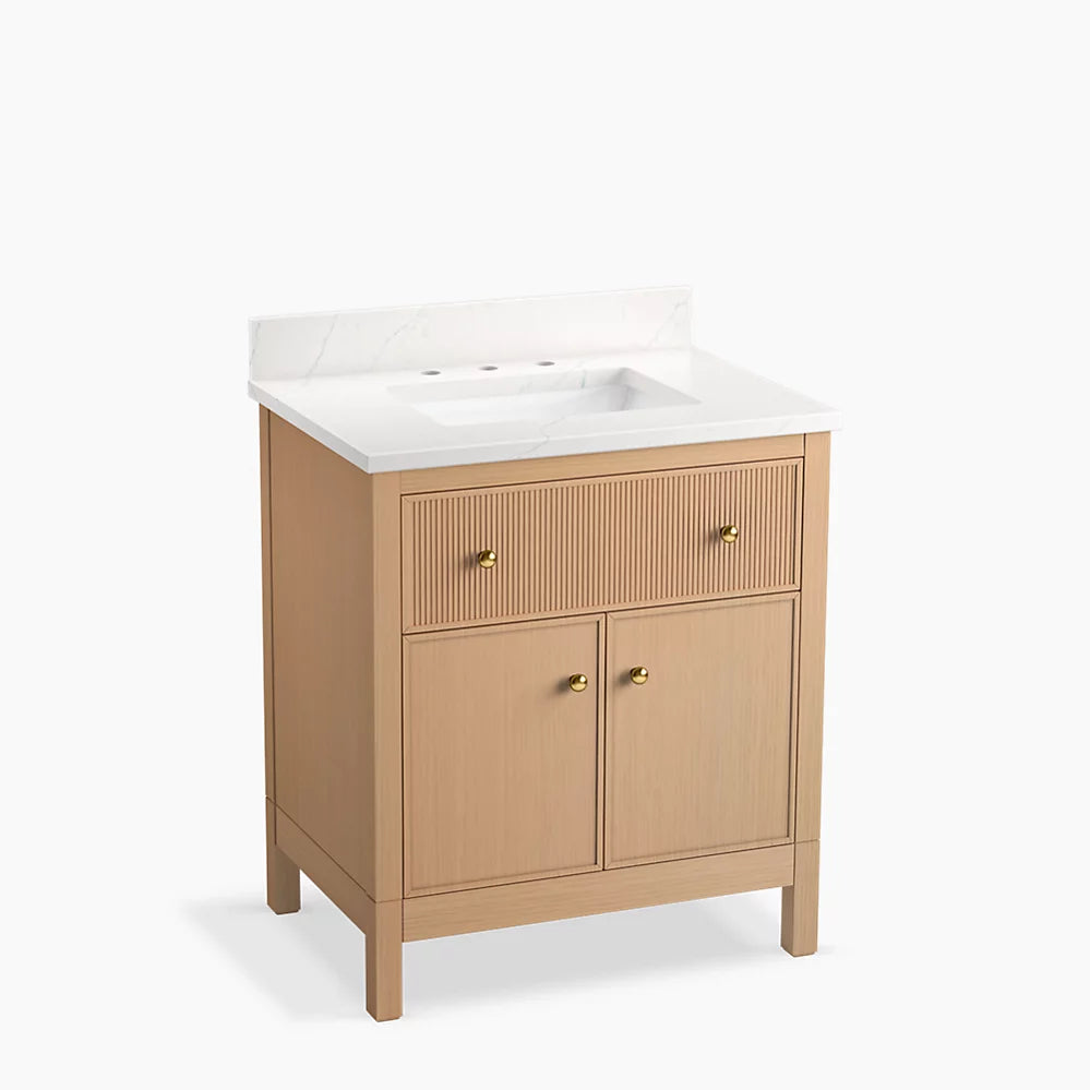 Kohler Malin By Studio Mcgee Cabinet and Quartz Top 30-Inch Single-Sink Bathroom Vanity