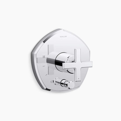 Kohler Rite-Temp® valve trim with push-button diverter and cross handle