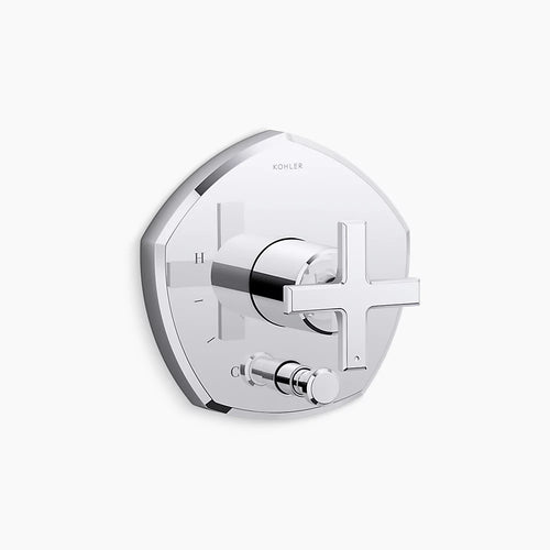 Kohler Rite-Temp® valve trim with push-button diverter and cross handle