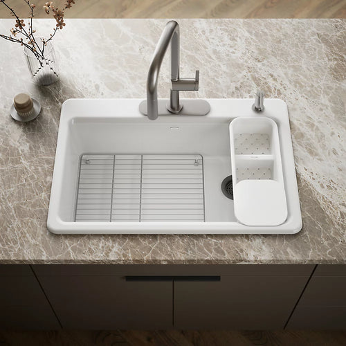 Kohler Riverby® 33" top-mount single-bowl workstation kitchen sink