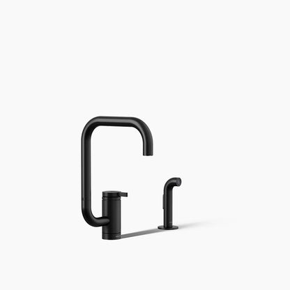 Kohler Single-handle kitchen sink faucet with two-function extended-reach spout and side sprayer
