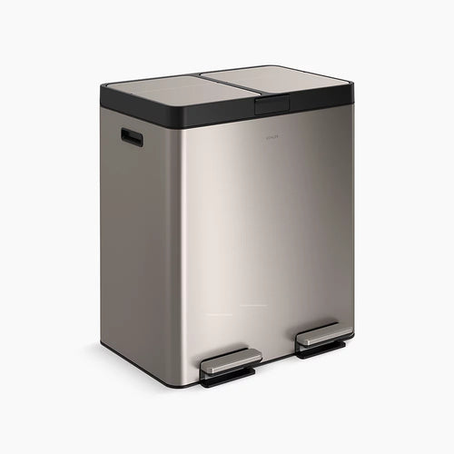 Kohler 82-liter stainless steel dual-bin step trash can