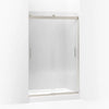Kohler Levity Sliding shower door, 74" H x 43-5/8 - 47-5/8" W, with 1/4" thick Crystal Clear glass