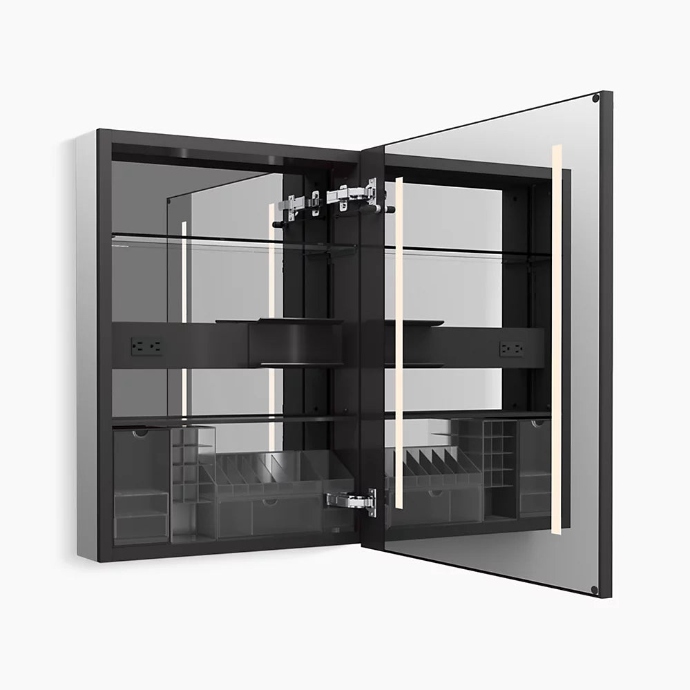 Kohler 24" x 32" lighted framed medicine cabinet, right-hinged