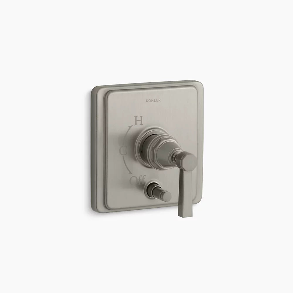 Kohler Rite-Temp® valve trim with push-button diverter and lever handle