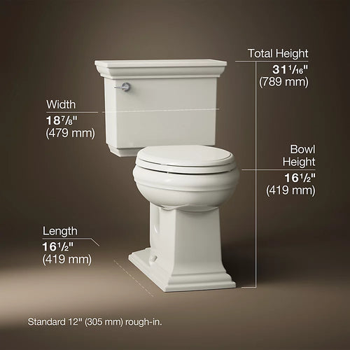 Memoirs® Stately Two-piece elongated toilet, 1.28 gpf