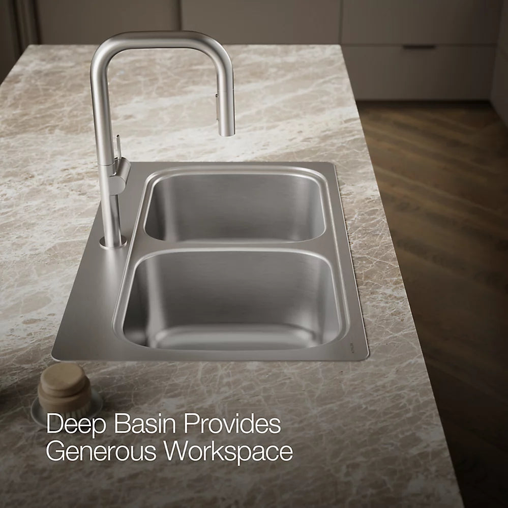 Kohler Verse Top-Mount Double-bowl 33-Inch Drop-In Kitchen Sink