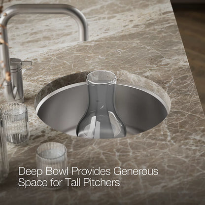 Kohler Undertone® Lyric® 18-1/2" top-/undermount single-bowl bar sink