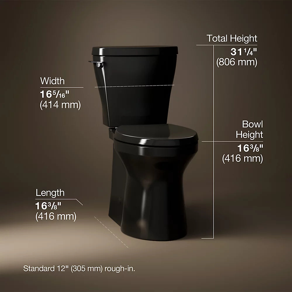 Betello® Two-piece elongated toilet with skirted trapway, 1.28 gpf