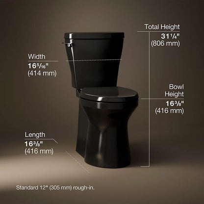 Betello® Two-piece elongated toilet with skirted trapway, 1.28 gpf