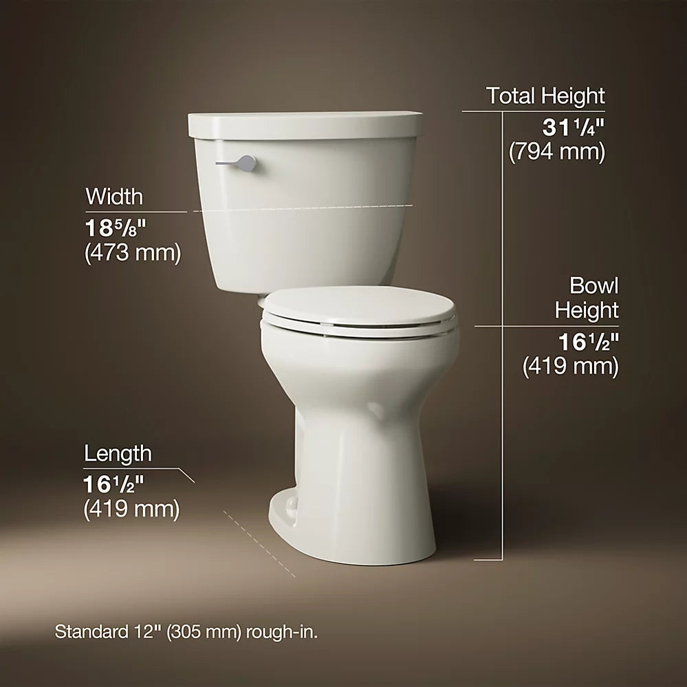 Cimarron® ContinuousClean ST two-piece elongated toilet, 1.28 gpf