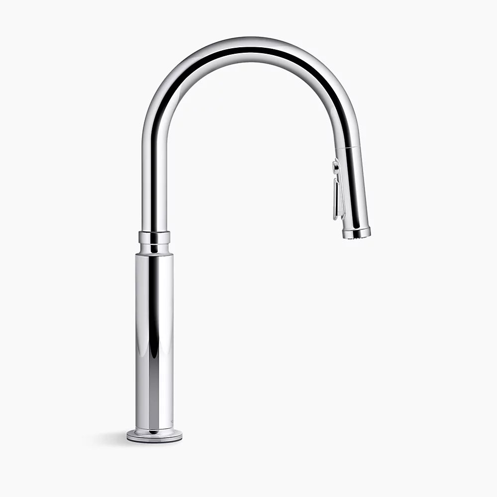 Kohler Pull-down kitchen sink faucet with three-function sprayhead
