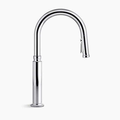 Kohler Pull-down kitchen sink faucet with three-function sprayhead