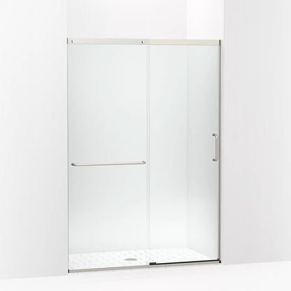 Kohler Sliding shower door, 75-1/2" H x 50-1/4 - 53-5/8" W, with heavy 5/16" thick Crystal Clear glass