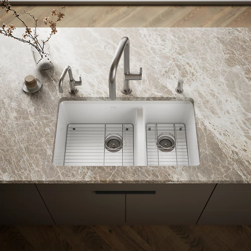 Kohler Riverby® 33" undermount double-bowl kitchen sink