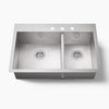 Kohler Vault Top- Double-bowl 33-Inch Undermount Kitchen Sink