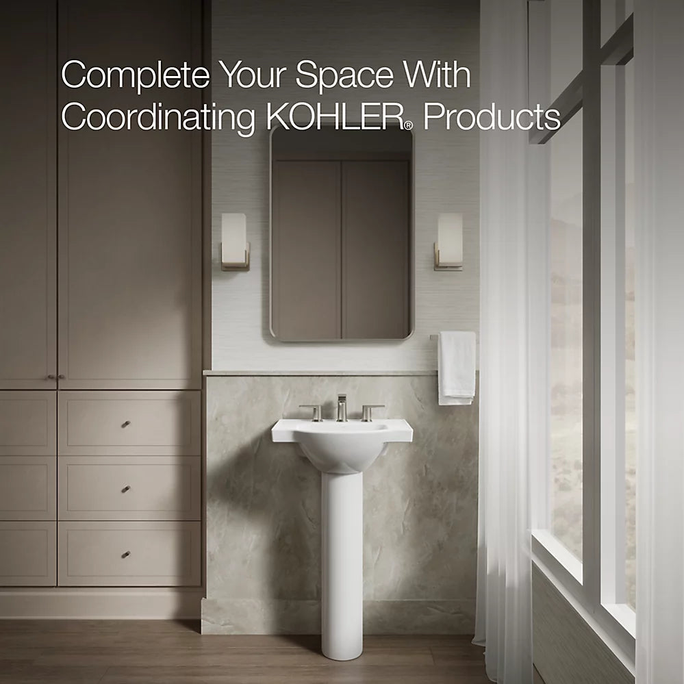 Kohler 21" rectangular pedestal bathroom sink