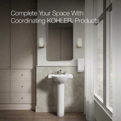Kohler 21" rectangular pedestal bathroom sink