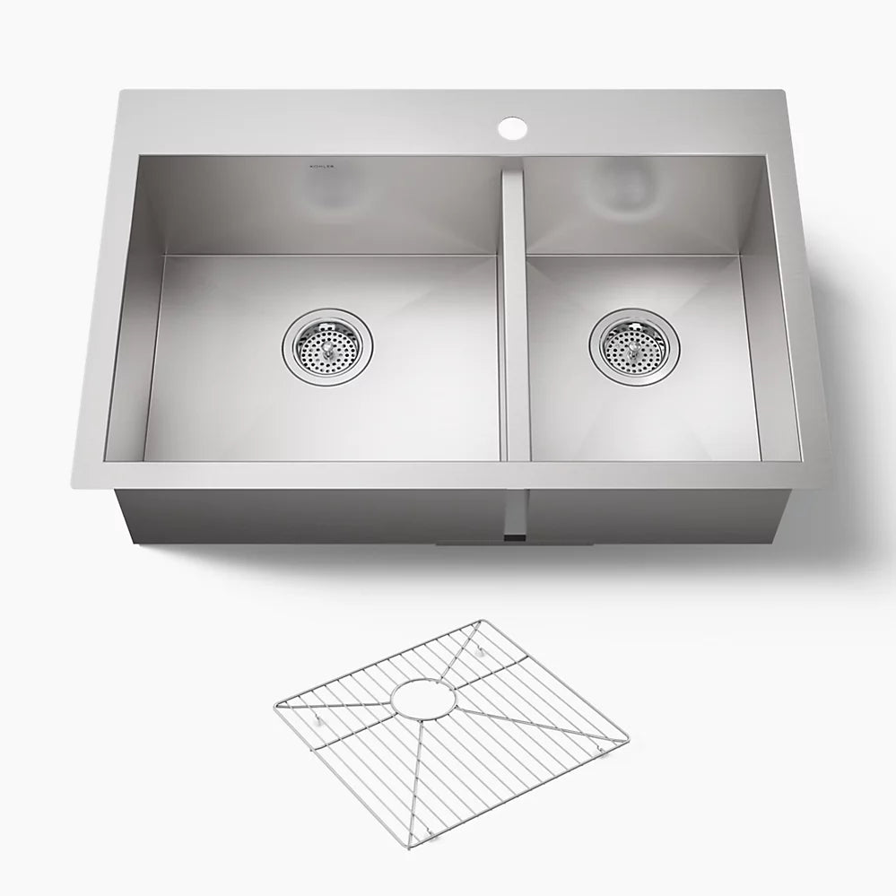Kohler Vault™ 33" top-/undermount double-bowl kitchen sink