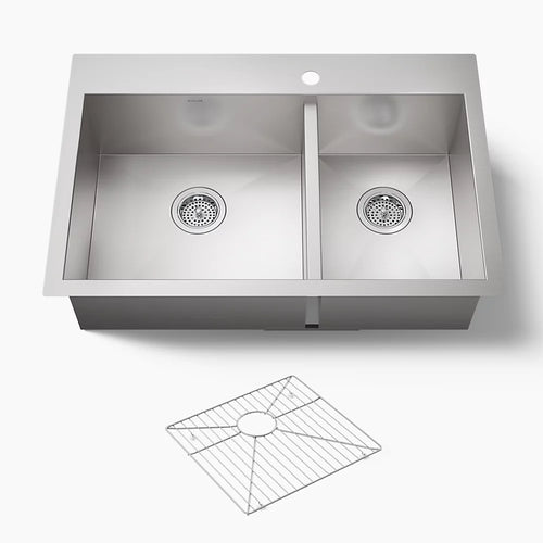 Kohler Vault™ 33" top-/undermount double-bowl kitchen sink