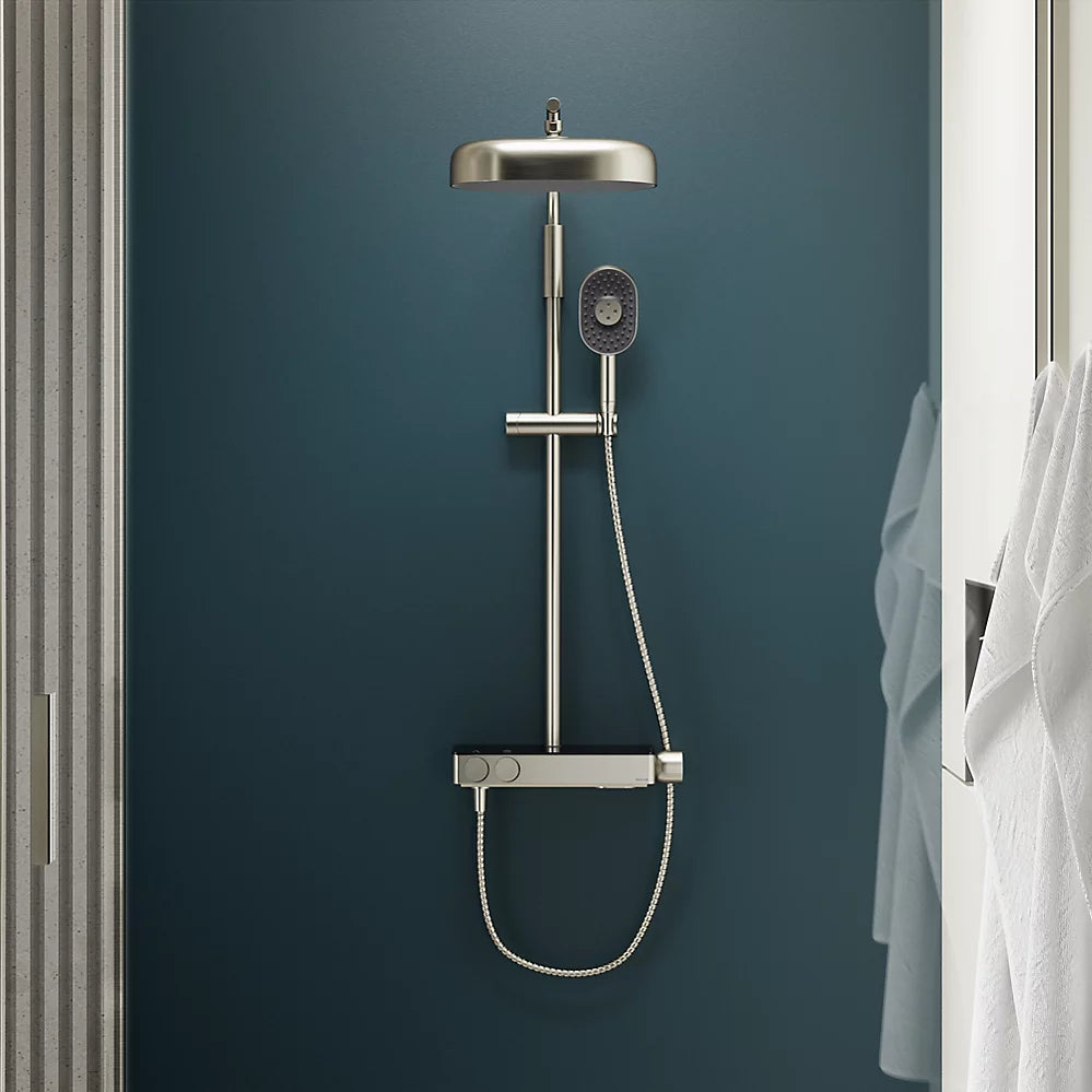 Kohler Two-way exposed thermostatic valve with shower column for rainhead and handshower