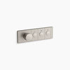 Kohler Three-outlet recessed mechanical thermostatic valve control